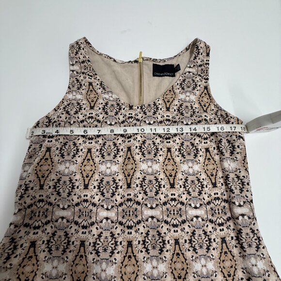 NWOT Cynthia Rowley Beige Black Gold Patterned Sleeveless Sheath Dress – Size 4 - Picture 5 of 7